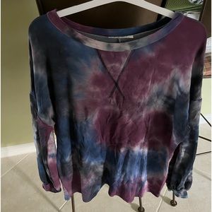 Haptics Tie Dye Long Sleeve Lghtweight Sweater